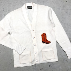 1970'S OLD MIAMI KNITTING WAPPEN CARDIGAN WHITE