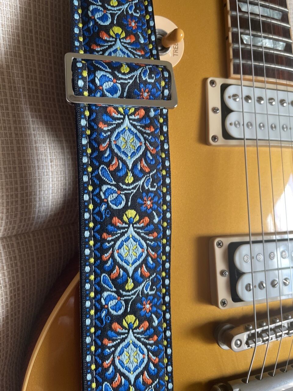 Tom's Vintage Straps Indigo Peacock ギターストラップ 本革エンド