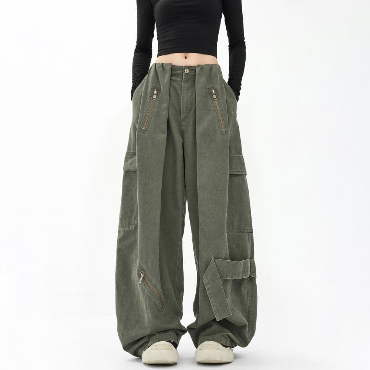 カーゴ ジップポケット ワイド フルレングス パンツ L00478