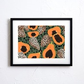 Spotted Papaya｜南国パパイヤのモダンパターンアートポスター｜トロピカルインテリアに映える一枚｜A3ポスター