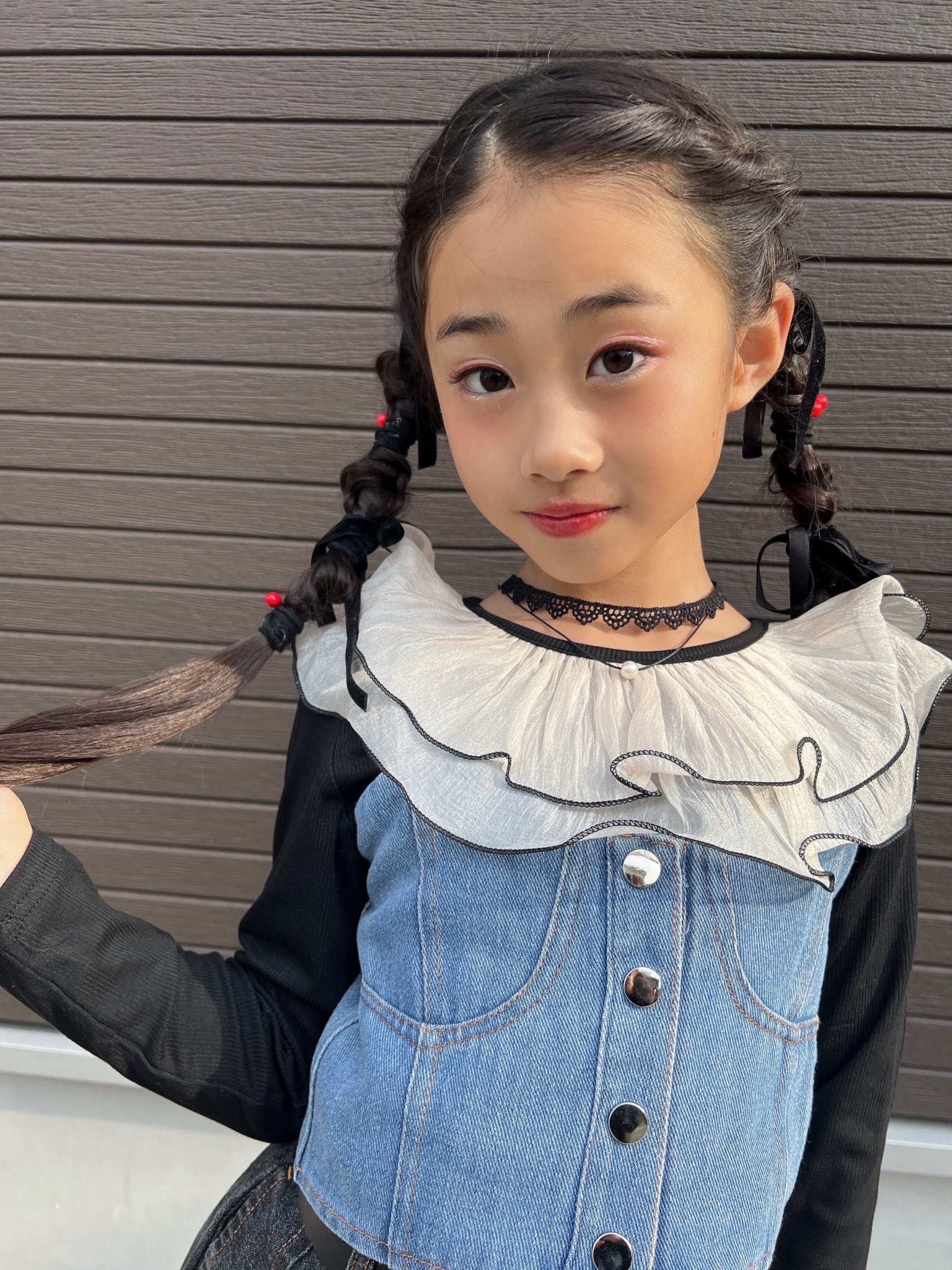 ❤︎お取り寄せ商品❤︎ [110-160] デニムビスチェ 25aw006 | Lalan kids