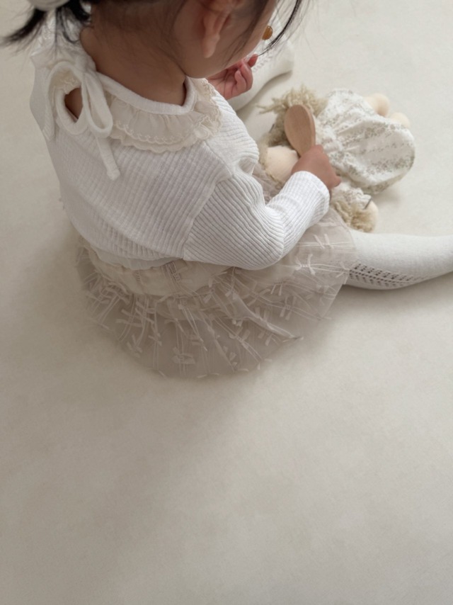 [mimimarket] lace collar tee