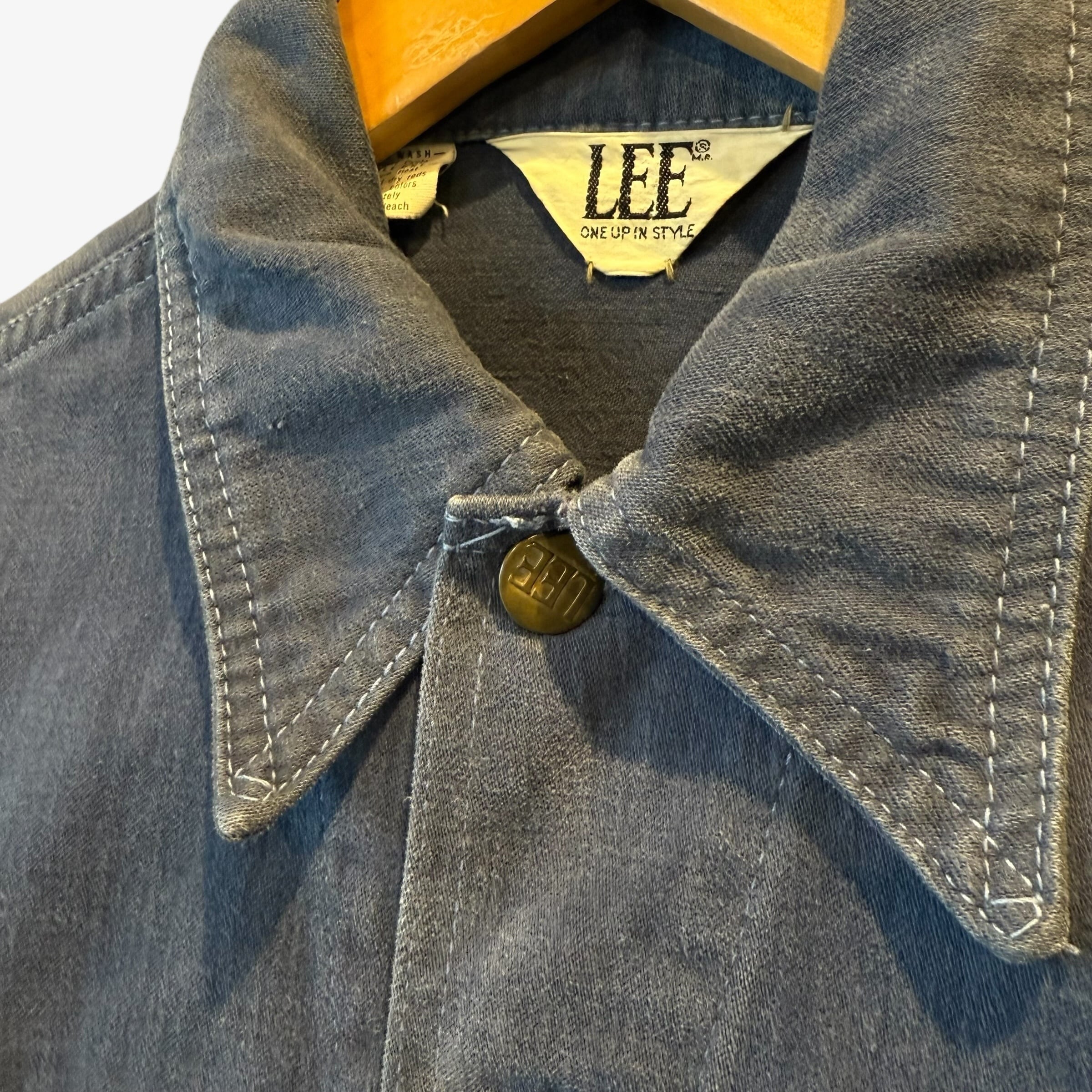 S】70s Lee MoleSkin JKT col Navy リー モールスキン 大文字タグ