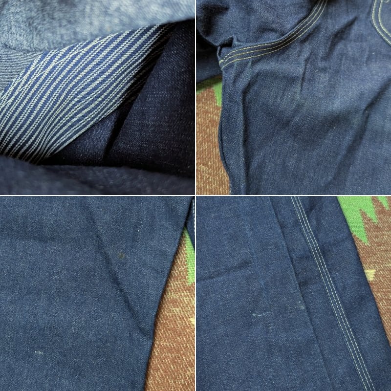 40s～ STRONG HOLD Low-Back Denim Overalls (W40) DEAD-STOCK