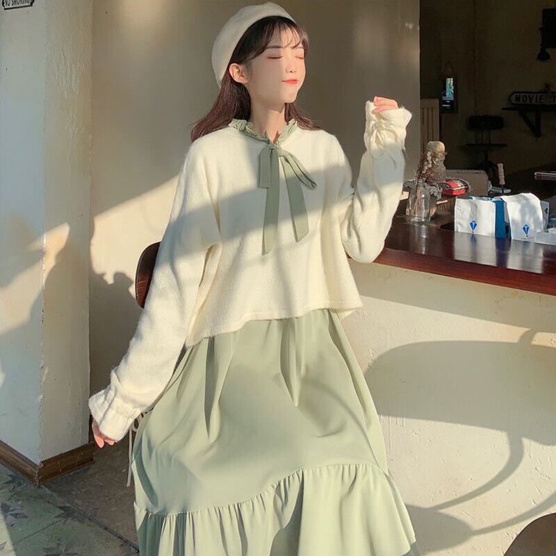 ドレス スプリングオータムセーター スカート 春物 秋物 萌量不足95239247859