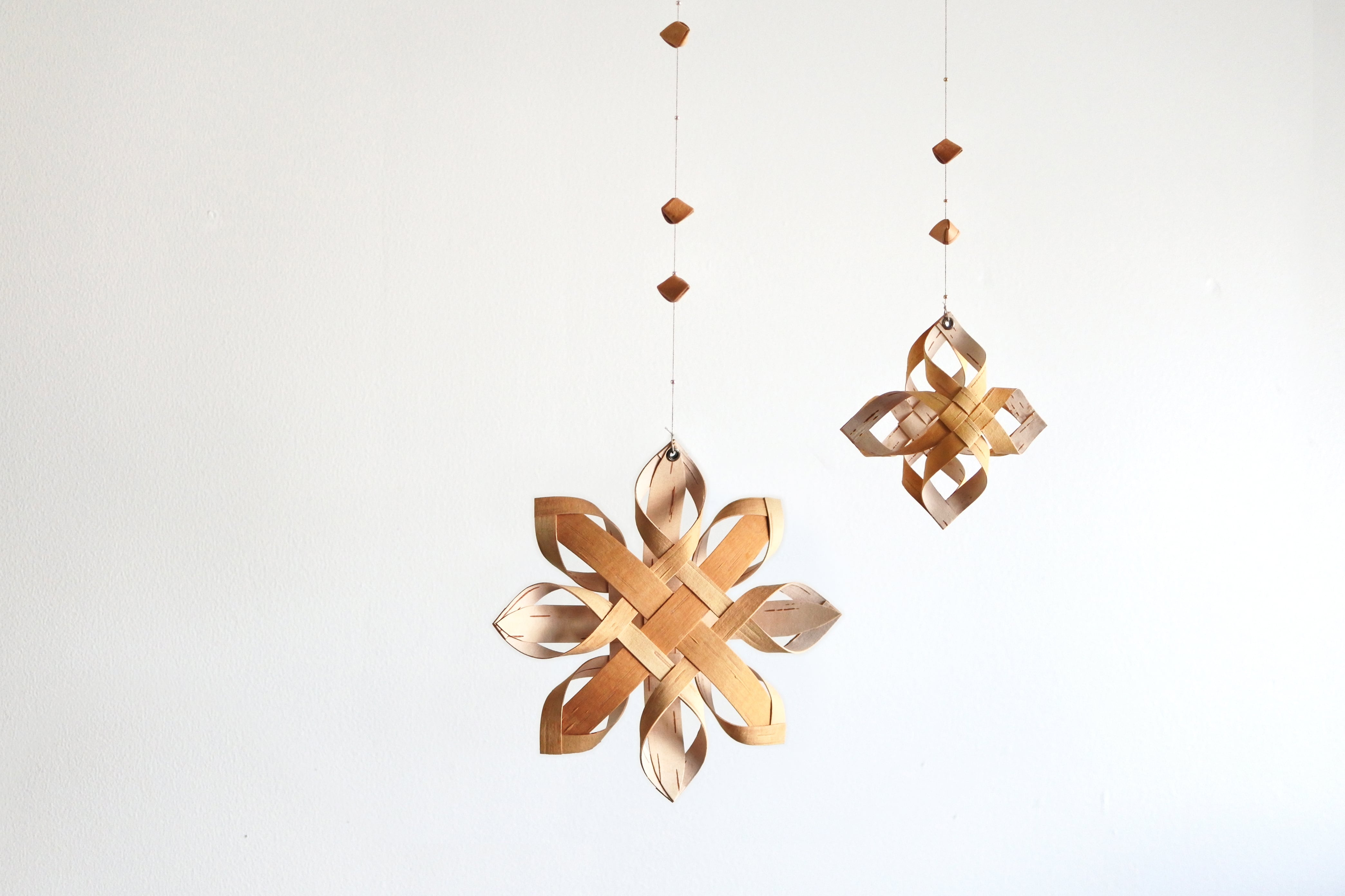 Näverslöjd ornament snowflake / 迫田希久 白樺のオーナメント 雪の