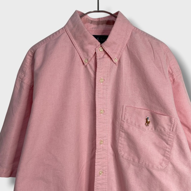 90s Ralph lauren BLAKE 胸ポケット付半袖シャツ　ピンク