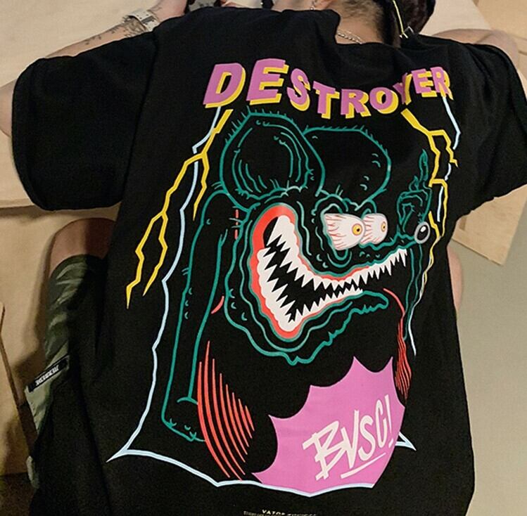 全2色 Tシャツ カットソー プリント カジュアル シンプル