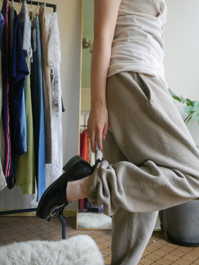 90s USA製 RUSSELL Plain Sweat Pants Beige/Greige