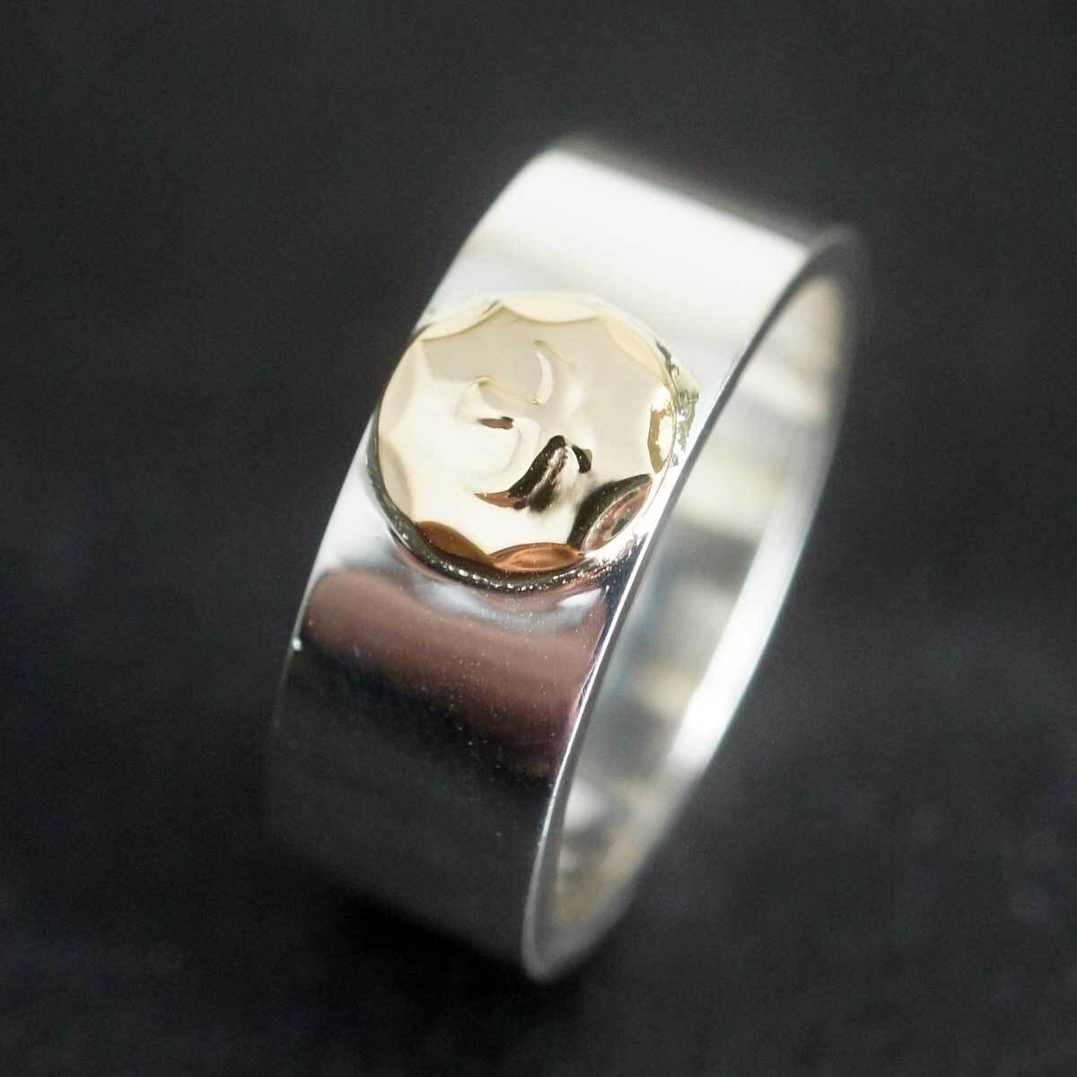 18金平打ちリング イーグル 18金 シルバーリング メンズリング メンズ リング インディアンアクセサリー イーグル 原宿リング Overrag