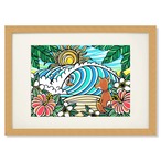 Art Print A4（Wave & Dog）with Frame