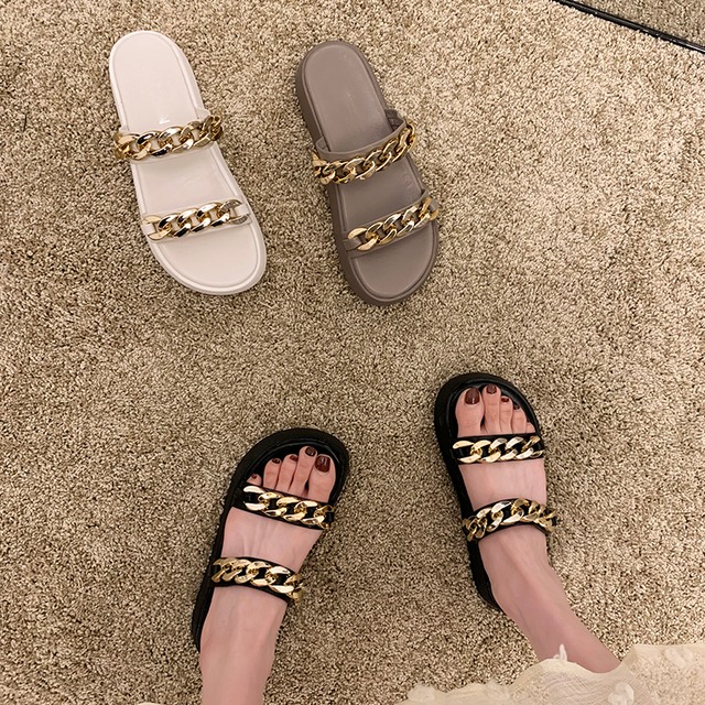 ミュールサマーチェーン レッドサンダル 靴 シューズ 夏物 ビーチ 部族の婦人靴15980948048