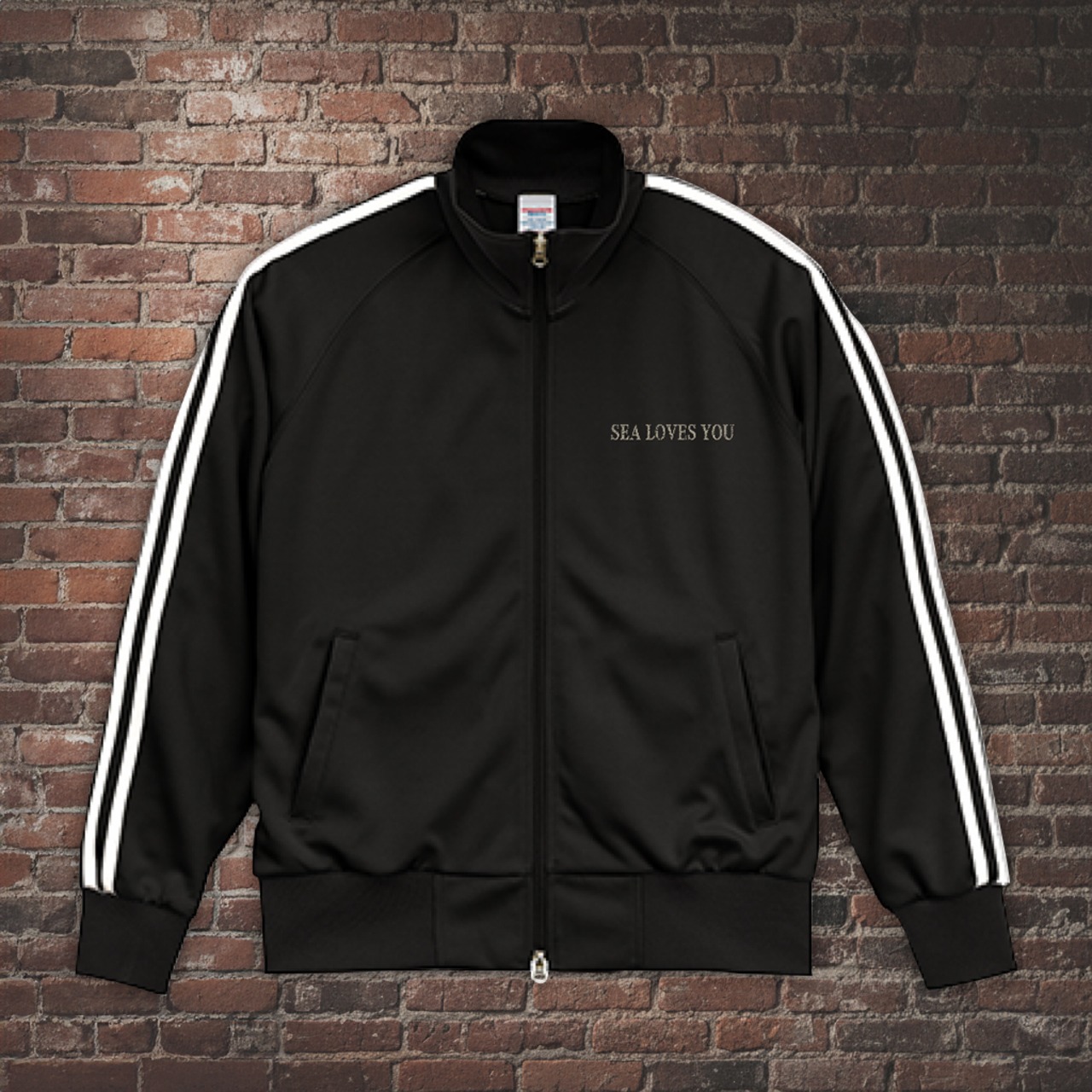 Flag of Diver-スムース ラグランスリーブ トラック ジャケット(ブラック) - 3