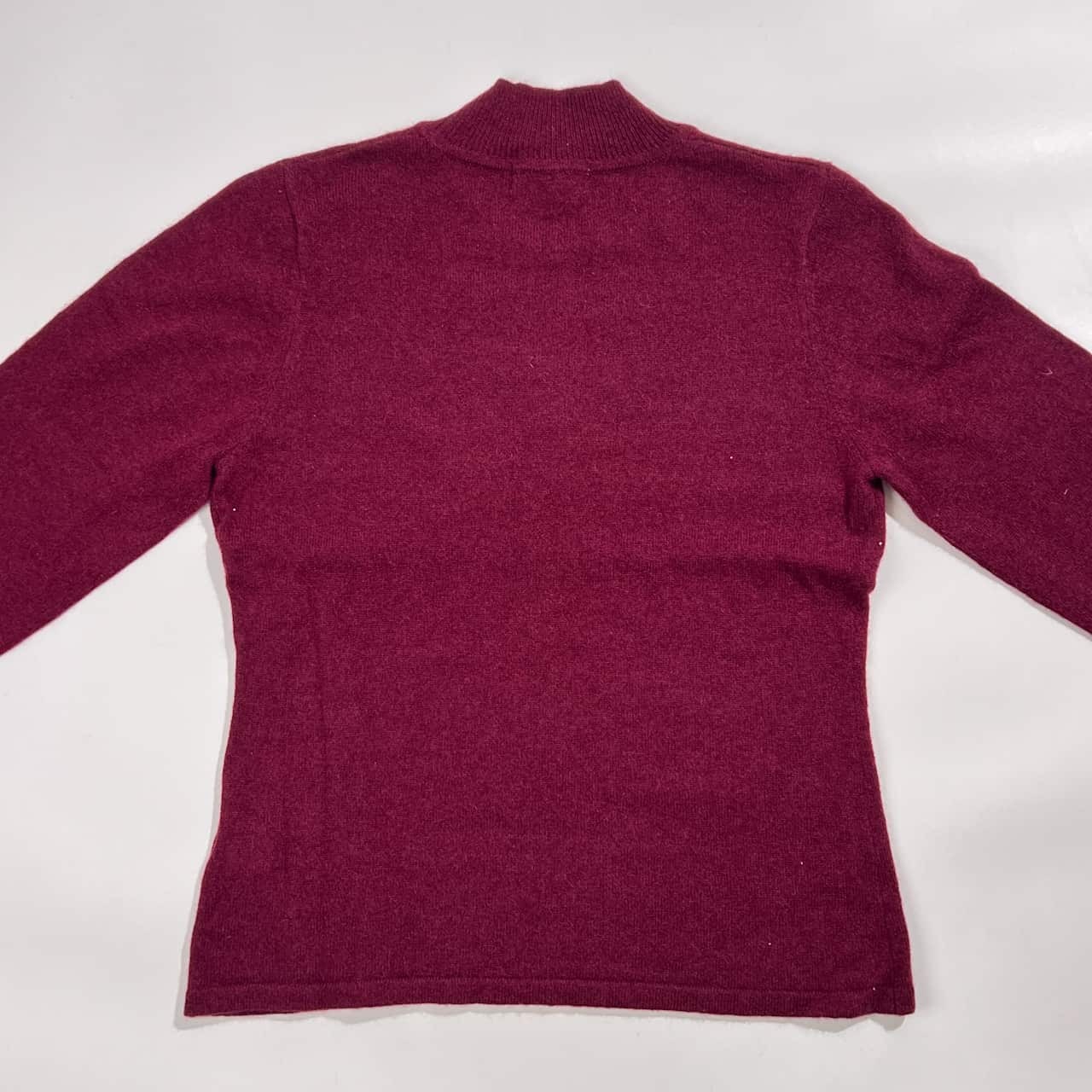 カシミヤ100% Filare フィラーレ ビーズ 花柄 デザイン ニット セーター 9R/赤紫系 レディース