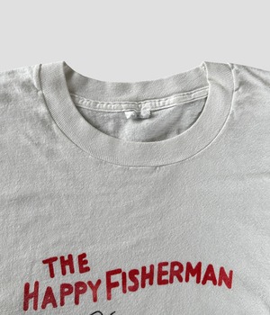 -THE HAPPY FISHERMAN- Vintage 80-90s Print T-shirt made in USA