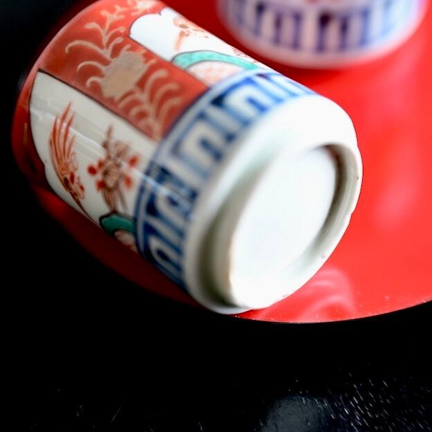 50913】 伊万里赤ちょく明治 (1個)/ Imari Small Cup / Meiji Era