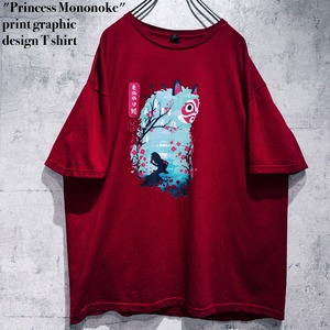 "Princess Mononoke"print graphic design T shirt