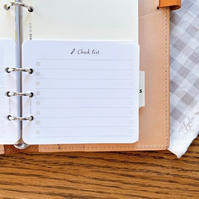 【はんぶんこリフィル/下半分用】バイブルサイズ/チェックリスト