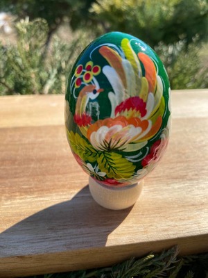 ペトリキウカ塗り　木製イースター・エッグ 7cm　ホメンコ作