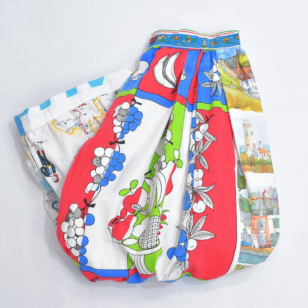 Remake リメイク ヴィンテージ テキスタイル パッチワーク デザイン バルーンシルエット イージーパンツ 再構築 ツギハギ コットン レディースW66~88cm