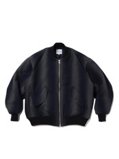 Ombre Stripe Wool Bomber Jacket