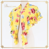 フラメンコ 衣装 シージョ イエローピキージョ イエロー系 レッド系 ピンク系 黄色 オレンジ 赤 ピンク 花柄 フリル 軽い 薄い 装飾 小物 軽量シージョ フラメンコ小物 花模様 ダンス衣装 コスチューム