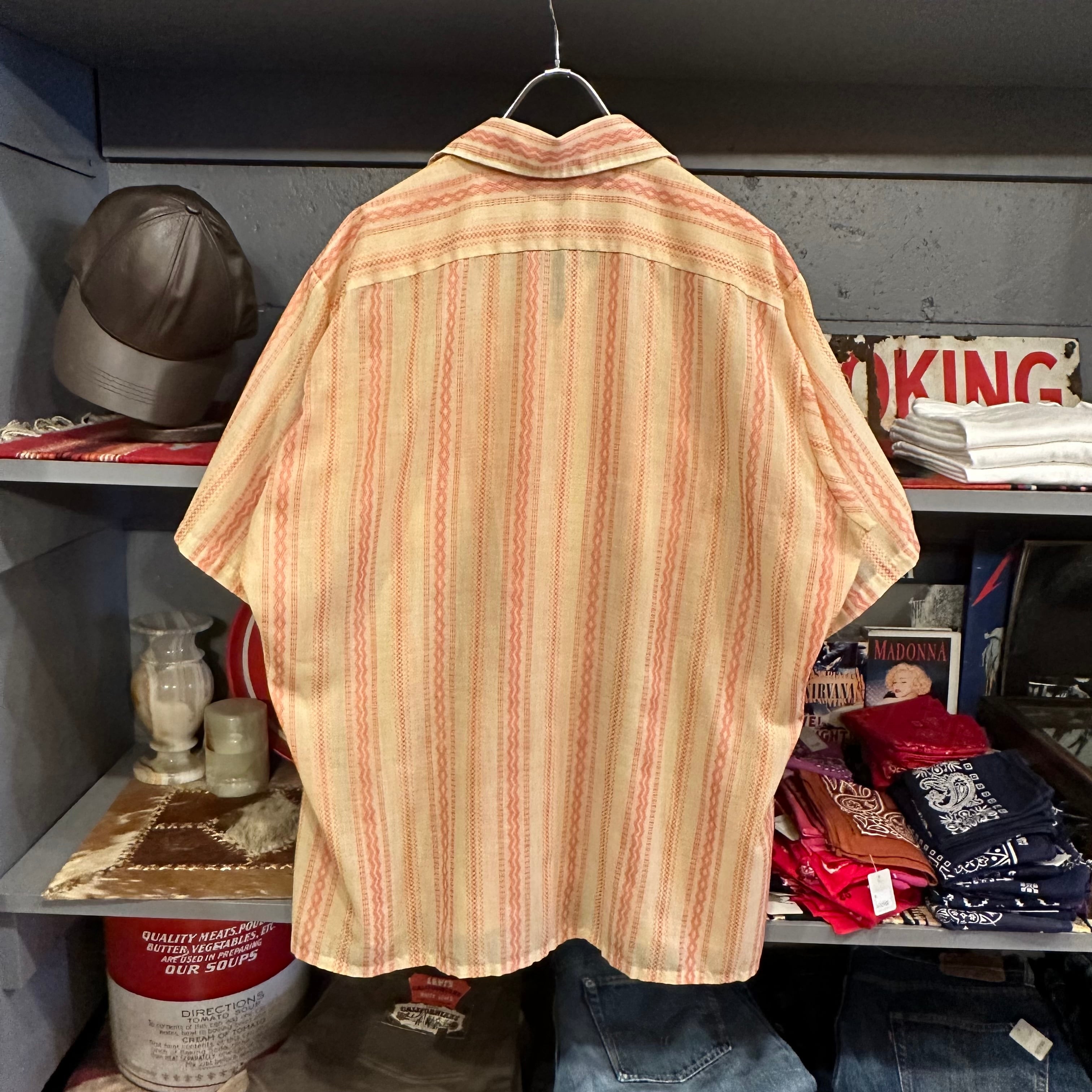 60s 70s ARROW DECTON USA製 半袖シャツ ストライプ - シャツ