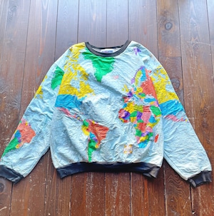 90s  TV - BREAKERS ™︎ WORLD MAP pattern Pull Over Paper Jacket  Size  X-LARGE