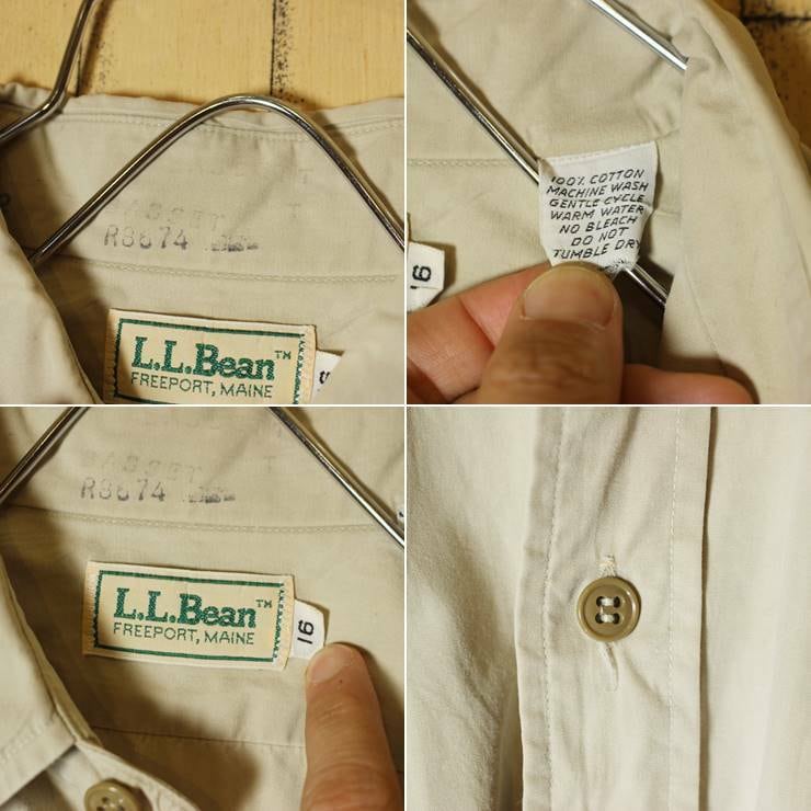 USA製　L.L.BEAN  エルエルビーン サファリシャツ　XL  ベージュ