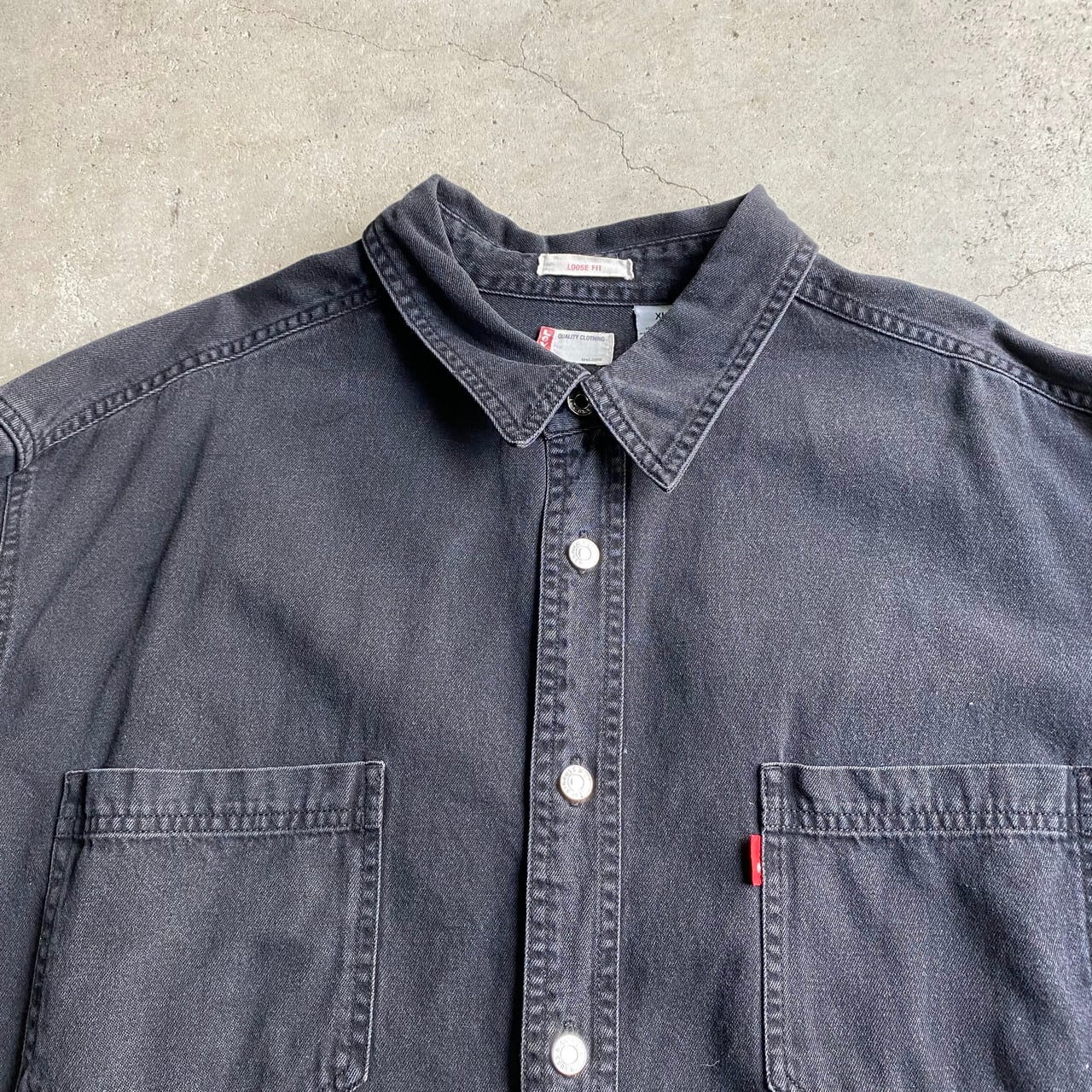ビッグサイズ Levi's リーバイス 長袖 ブラックデニムシャツ メンズ2XL
