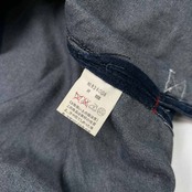 Jean Louis Fradet ジャンルイフラデ キャラ刺繍 半袖 ジップ デニム シャツ サイズ L /インディゴ/メンズ