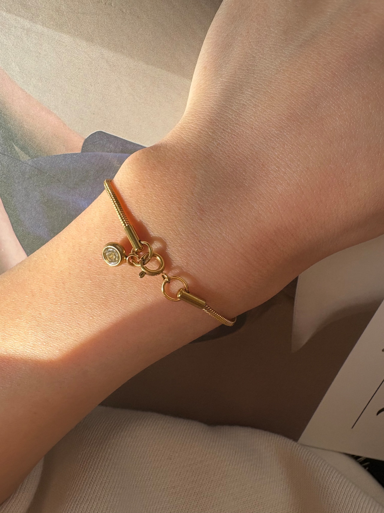 スリムチェーンストーンブレスレット