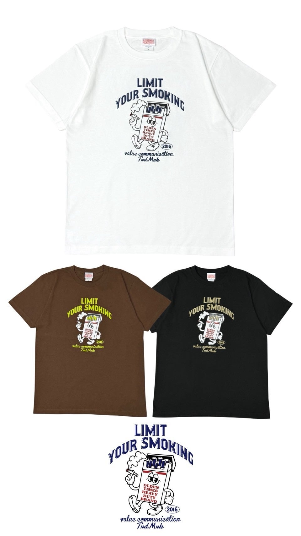 【新作/3色展開】LIMIT YOUR SMOKING S/S TEE
