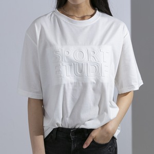 ロング丈  エンボスロゴ  Tシャツ