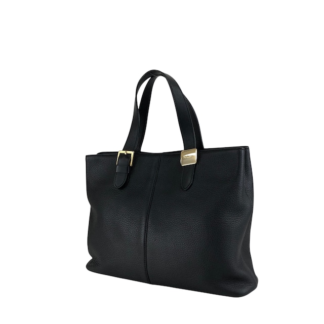 BURBERRY バーバリー ハンドバッグ ブラック レザー vintage ヴィンテージ オールド w33ucy