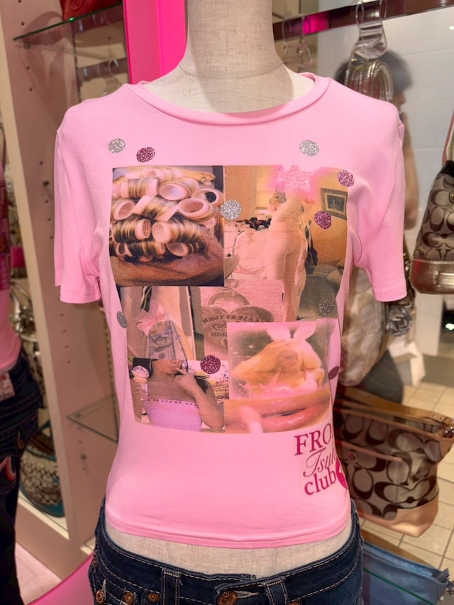 Glitter Printed Tops y2k