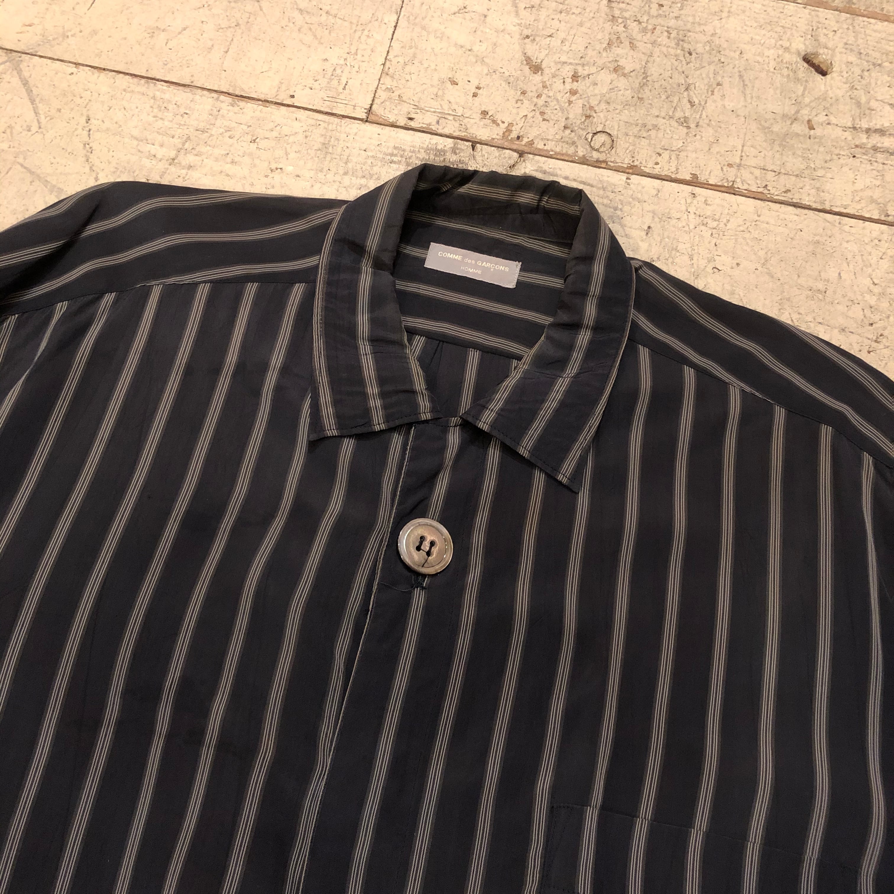 80s COMME des GARCONS HOMME stripe rayon shirt | What’z up powered by BASE