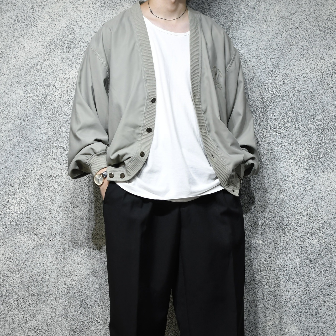 MALAGRIDA COLLECTION design smooth blouson cardigan