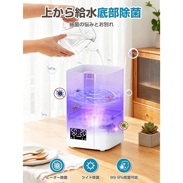 加湿器 ハイブリッド式 スチーム式 大容量 加熱式 超音波式 お手入れ簡単 白 楽天市場】≪ 半額 & 千円 ≫ 9(金)17時～先着クーポン！ 【 一年保証