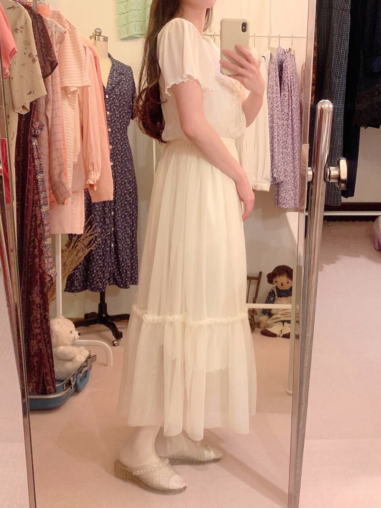 remake : morse signal from the left sheer dress