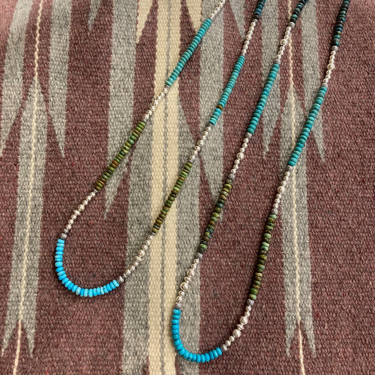 NAVAJO】ターコイズ＆シルバービーズネックレス NECKLACE / THERESA 