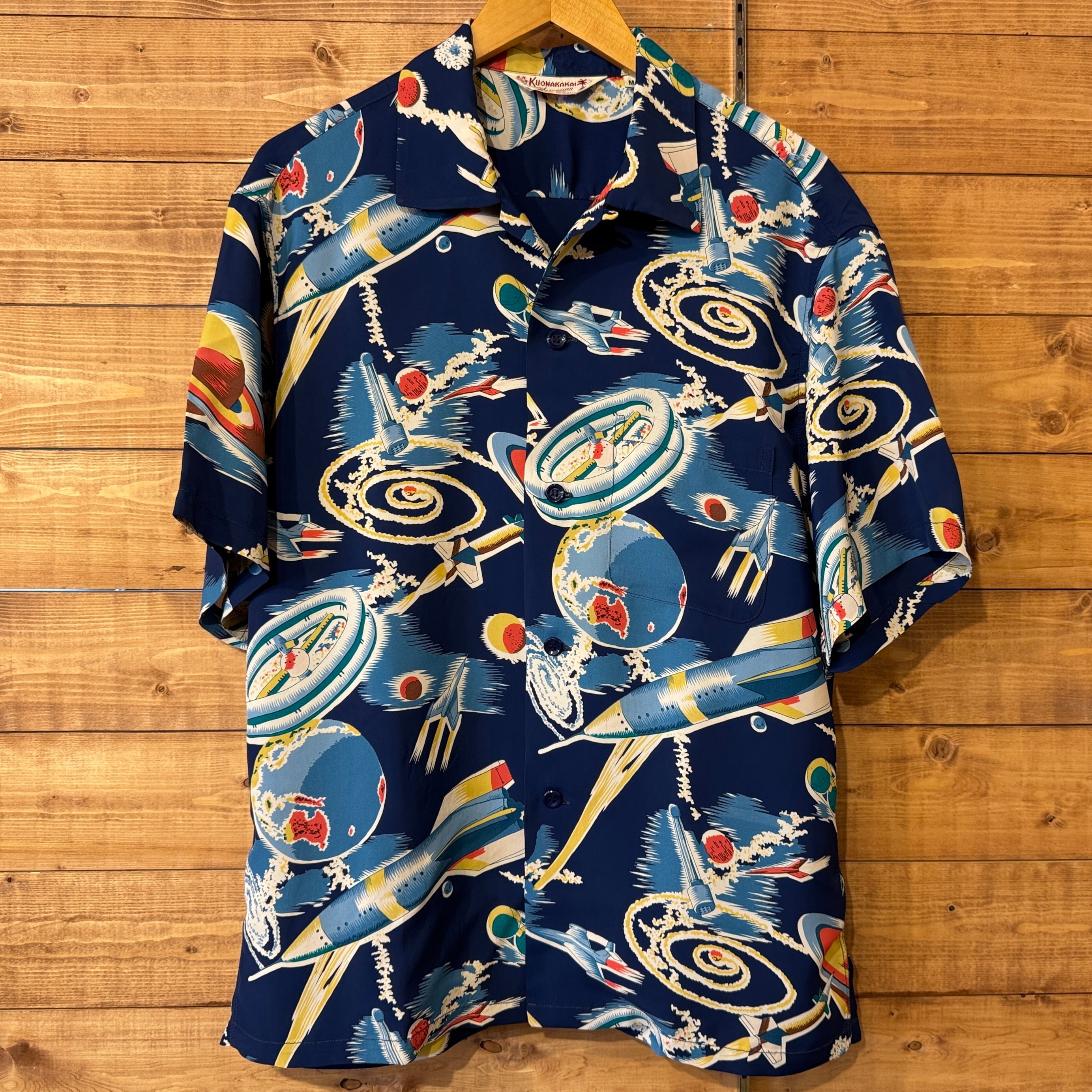 SUN SURF アロハシャツ 宇宙柄 SPACE SHIP 総柄 L SUN SURF SPECIAL EDITION “THE SPACE SHIP” NAVY | JEANSHOUSE SOEN
