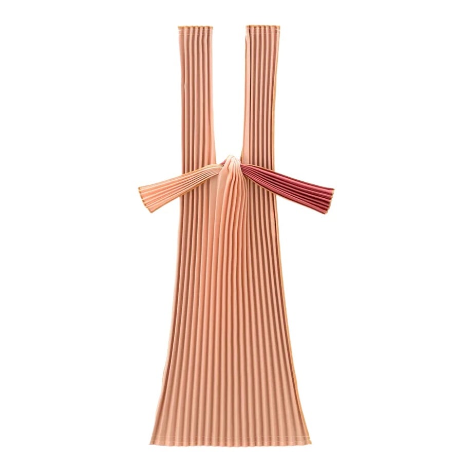PLECO │ TATE-PLEATS <L>bicolor: pink beige & bordeau(朱華&蘇芳色)とうもろこし由来素材