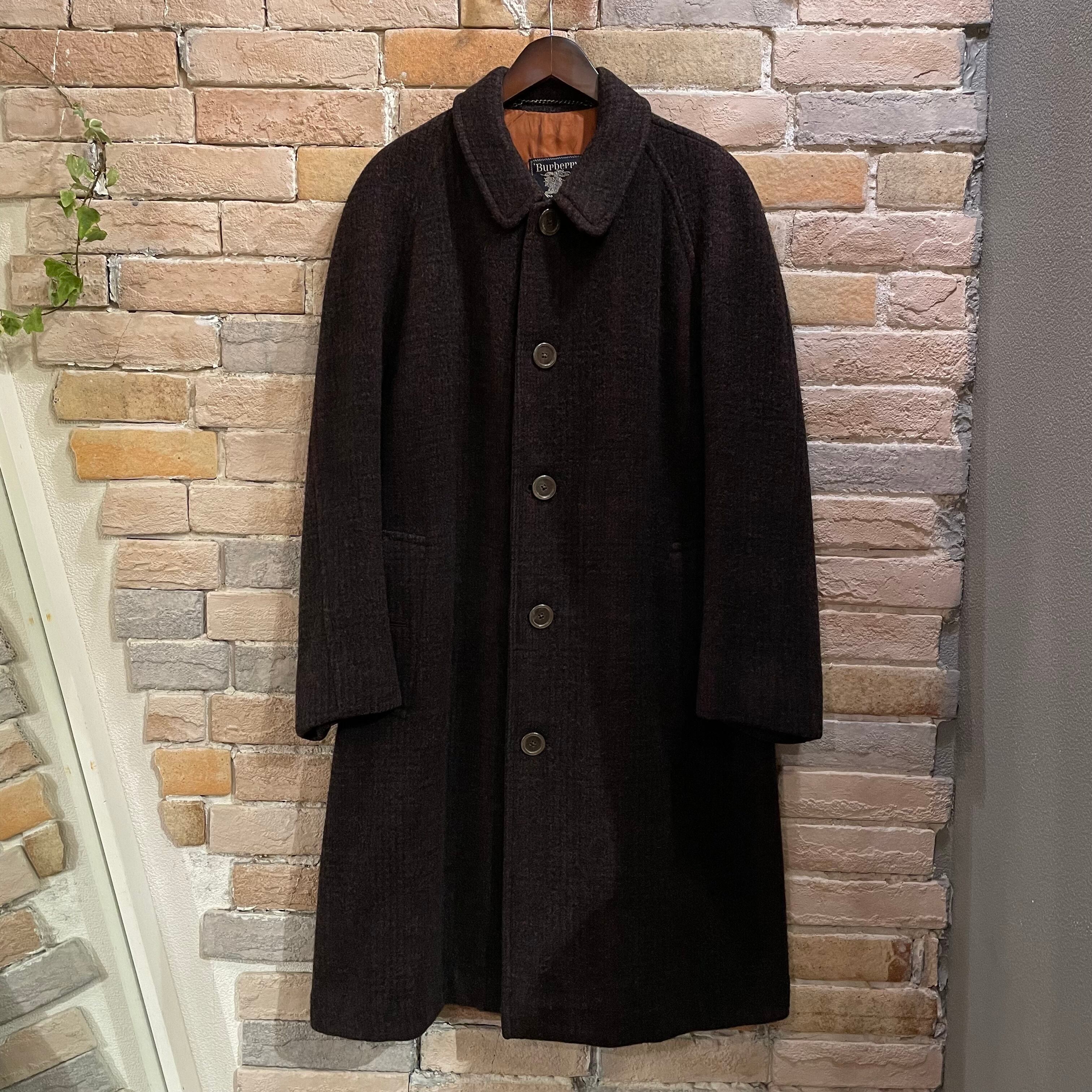 Burberryイングランド製ウールコートネイビーチェック