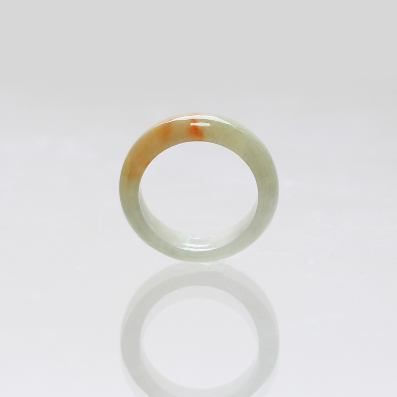 【13号】Point yellow 翡翠くり抜き甲丸リング A貨翡翠 jd_rg2394