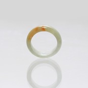 【13号】Point yellow 翡翠くり抜き甲丸リング A貨翡翠 jd_rg2394