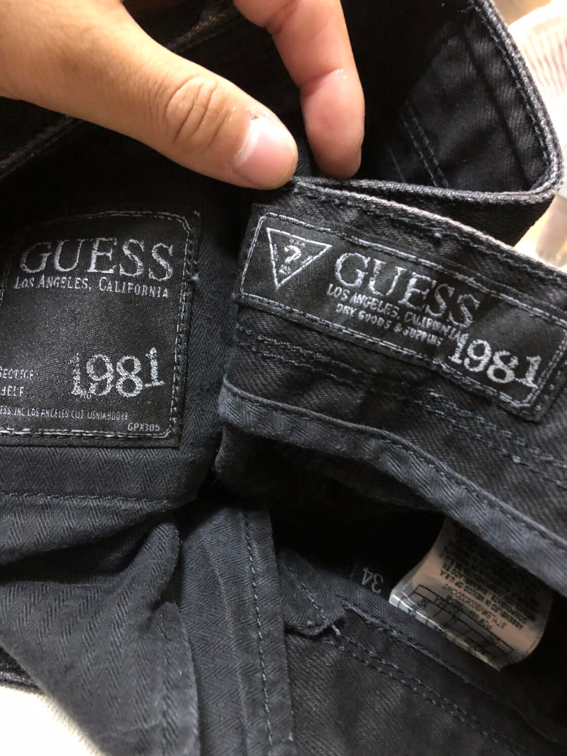 90s 00s GUESS USA ブラックデニムパンツ 後染め ヴィンテージ 