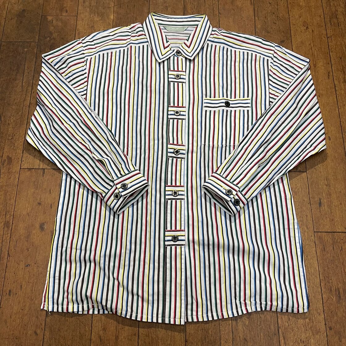 カラフルストライプ シャツ レトロ ブラウス 91 | PAY ID