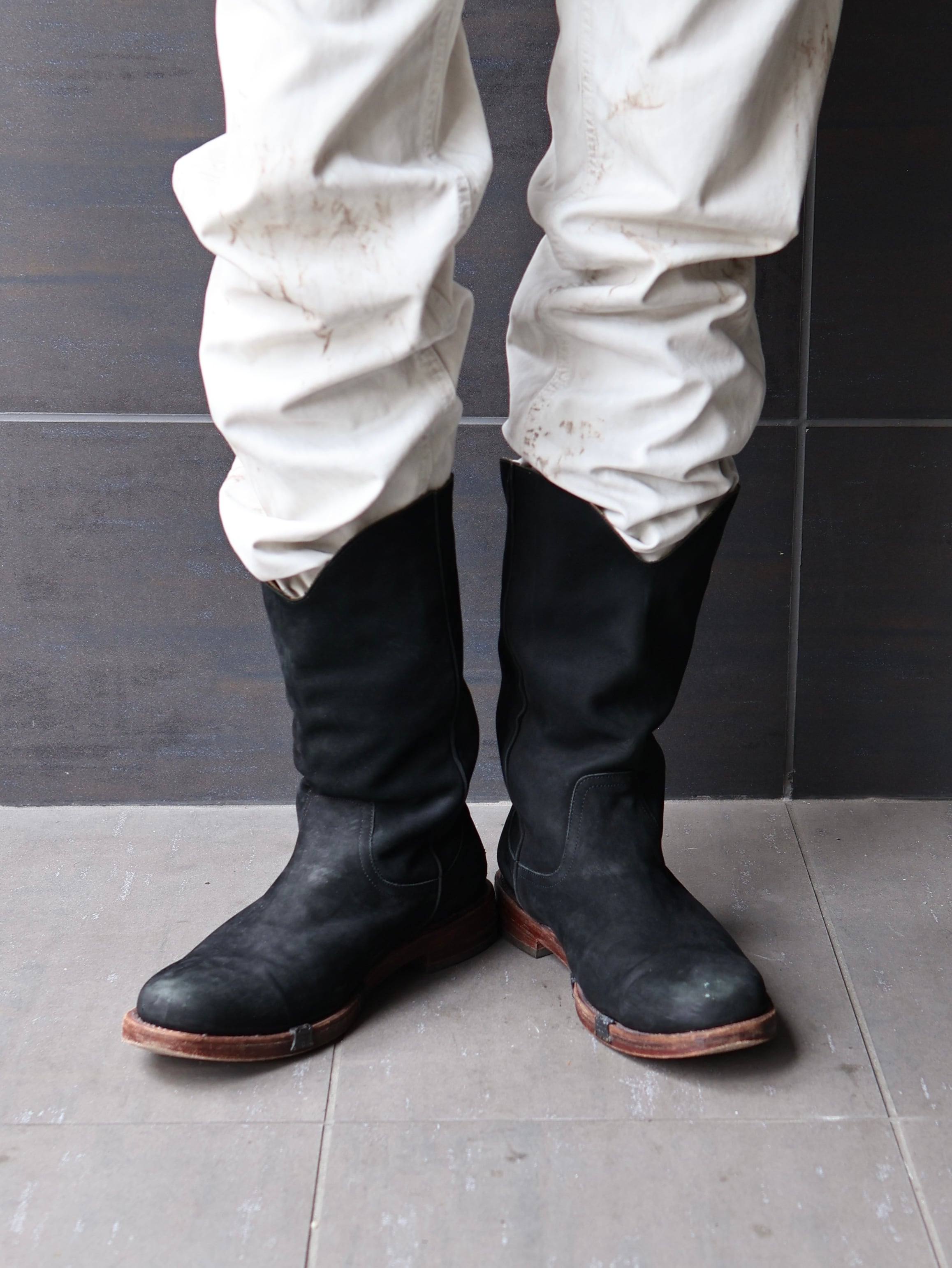 number (n)ine】suede western leather boots | blendmarket