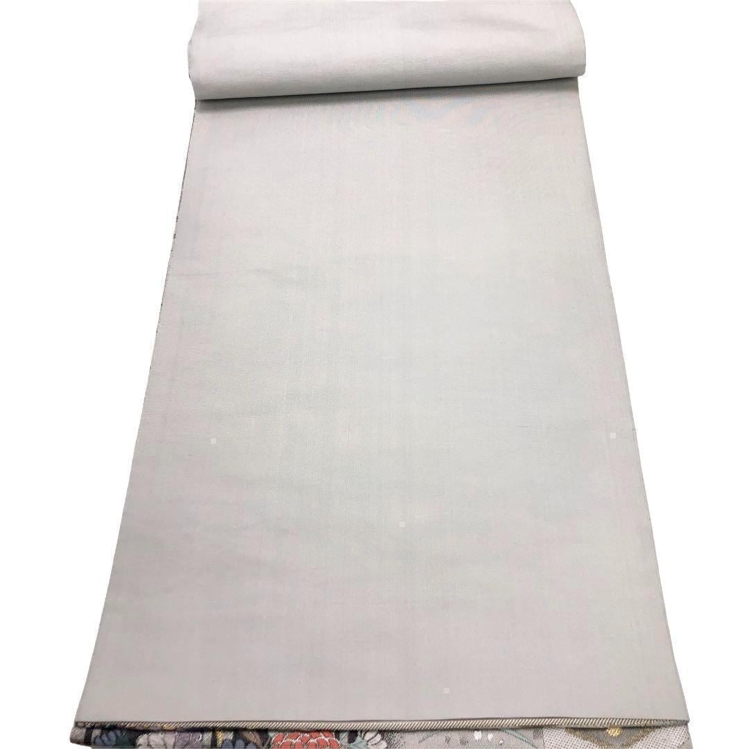 袋帯 小袖亀甲詰紋 美しい四季の花々に亀甲 薄灰色 O-2946 | リユース  